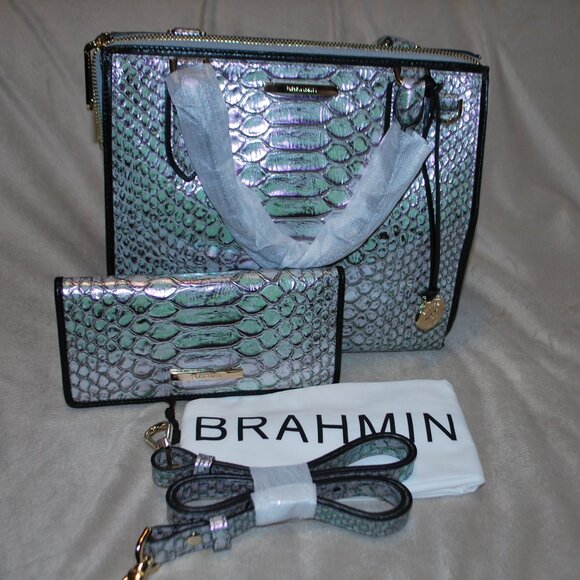 Brahmin Handbags - NWT Brahmin Small Caroline & Ady Wallet in Mulberry Potion